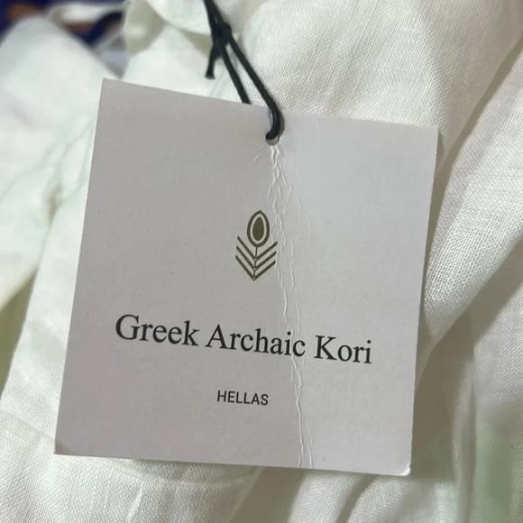 ! Nwt GREEK ARCHAIC KORI
WHITE & BLUE DAISY EMBROIDERED MIDI DRESS XS - Picture 4 of 5